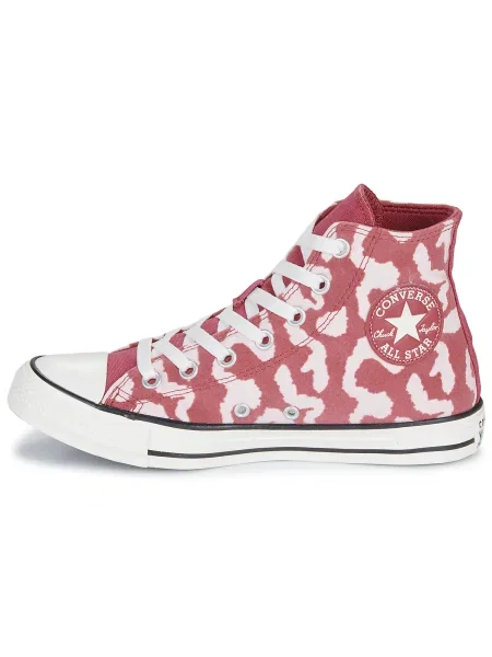 Pantofi Converse cu model leopard roz