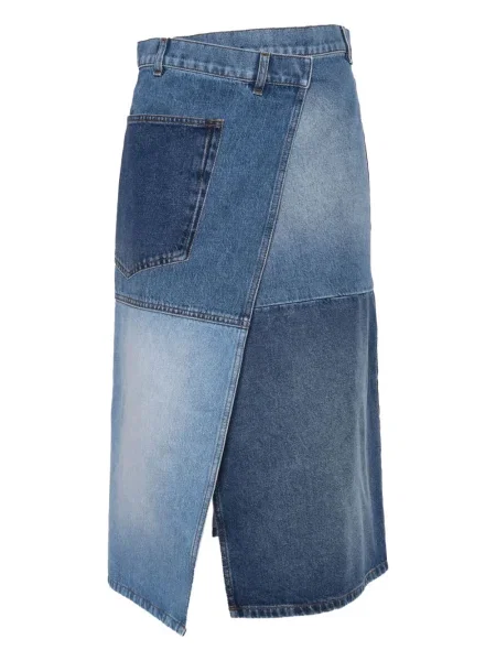 Fustă din denim Philosophy Di Lorenzo Serafini până la genunchi albastru