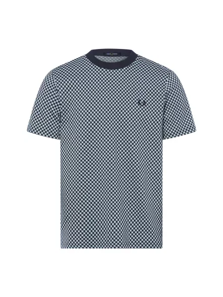 Fred Perry Koszulka Mężczyźni wzorzysty S niebieski
