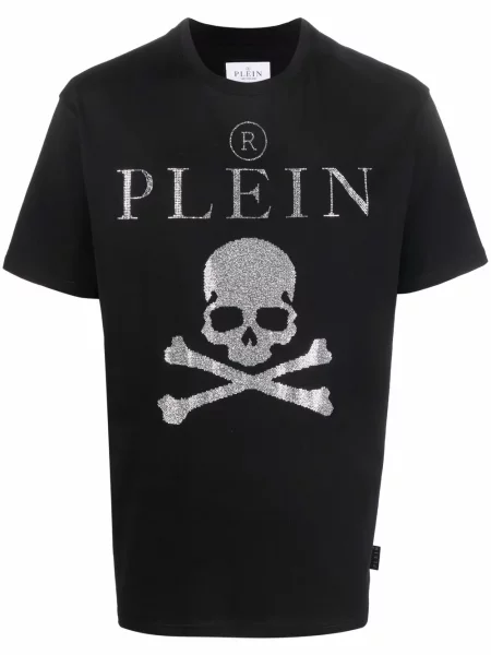 Tricou Philipp Plein de cristal negru