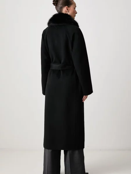 Tommy Hilfiger Płaszcz wełniany Belted czarny