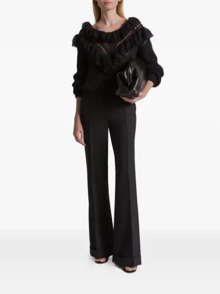 Pulover Alberta Ferretti cu volane negru
