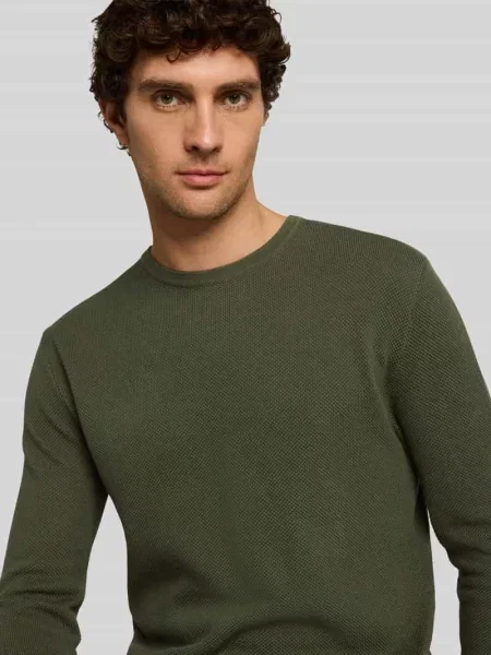 Sweter z czystej bawełny o kroju regular fit Tom Tailor Denim oliwkowy
