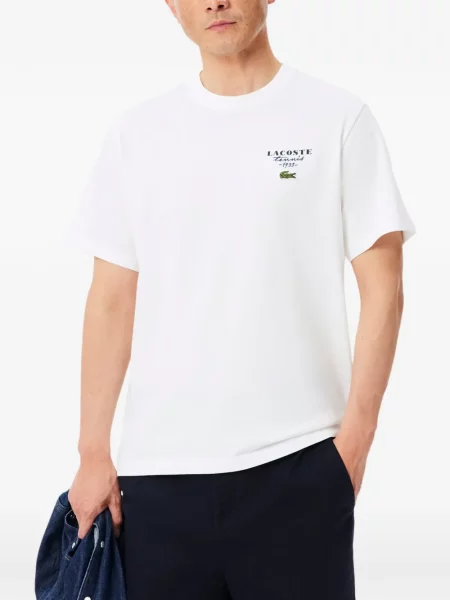 Tricou Lacoste cu imagine alb