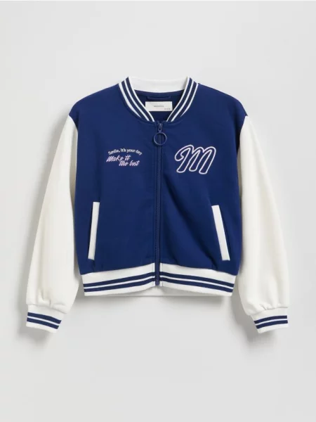 Reserved Rozpinana bluza bomberka granatowy