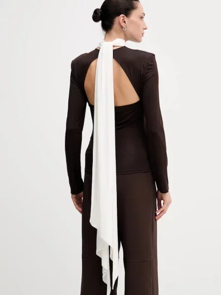 Rotate bluză uni maro