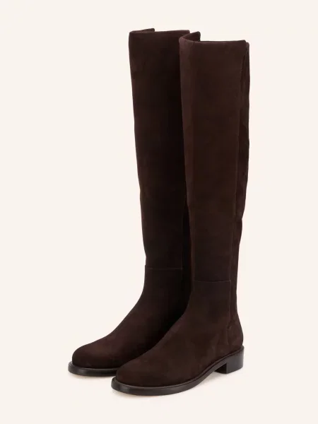 Stuart Weitzman Kozačky Nad Kolena Gisele tmavě hnědá