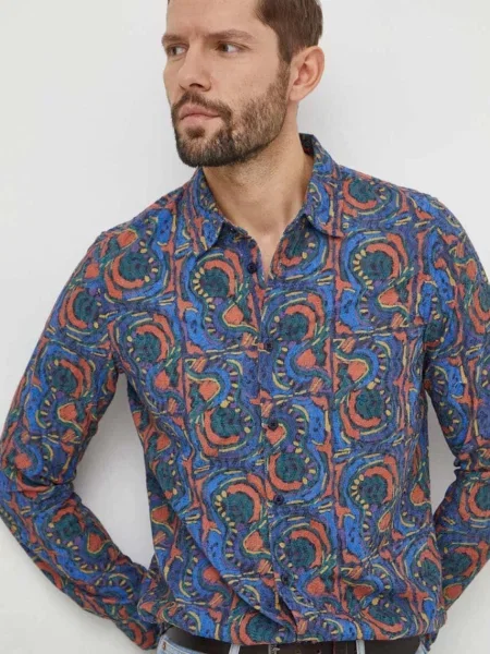 Риза Desigual JERETH мъжка със стандартна кройка с класическа яка