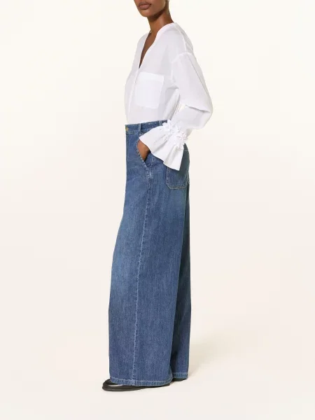 S Max Mara Džíny S Širokými Nohavicemi Gelato china blue modré