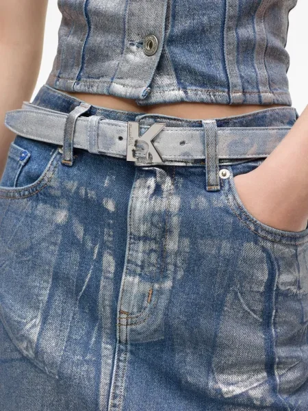 Curea Karl Lagerfeld Jeans cu autograf albastru