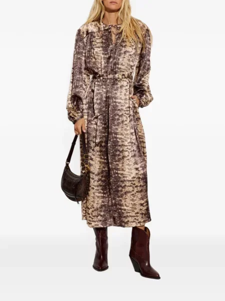 Rochie Isabel Marant de mătase maro