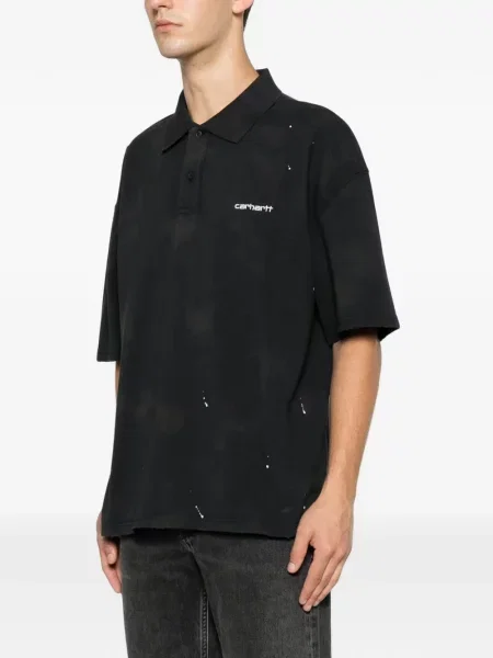 Kratak polo majica Carhartt Wip kratki rukavi crna