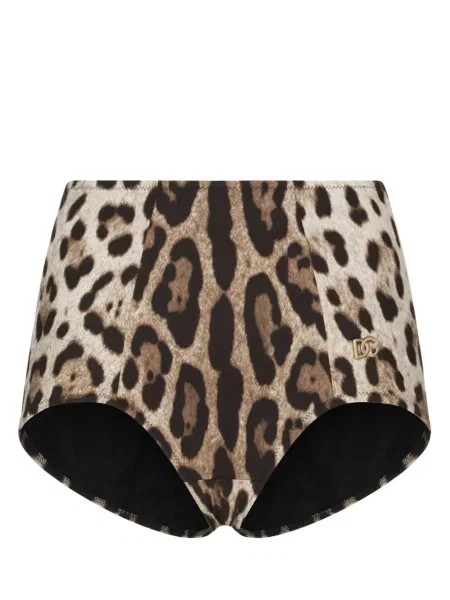 Bikini Dolce & Gabbana cu imagine cu model leopard maro