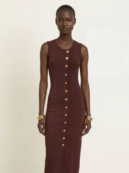 Claudie Pierlot Sukienka Z Dzianiny braun