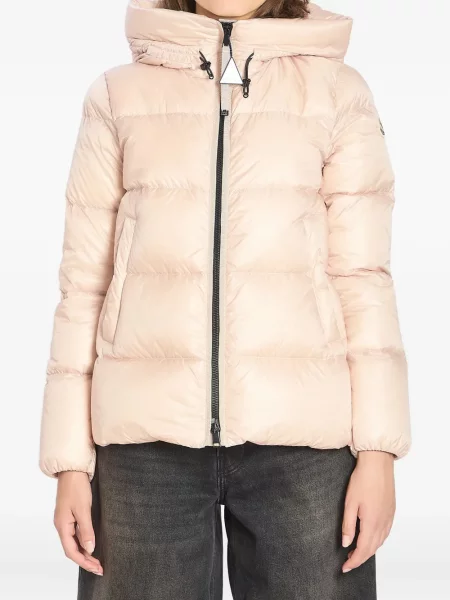 Bunda Moncler s kapucí růžová