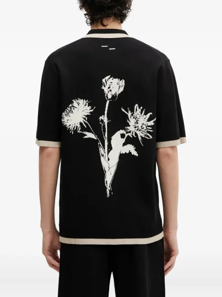 Cămașă Filling Pieces cu model floral tricotate cu imagine negru