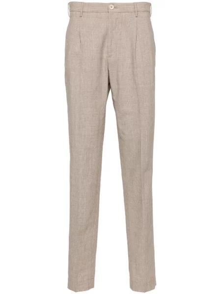 Pantaloni Incotex în carouri maro