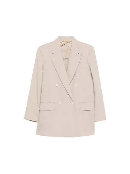 Marynarka Max Mara wełniana dwurzędowa beżowa