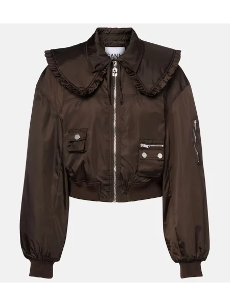 Geacă bomber Ganni maro