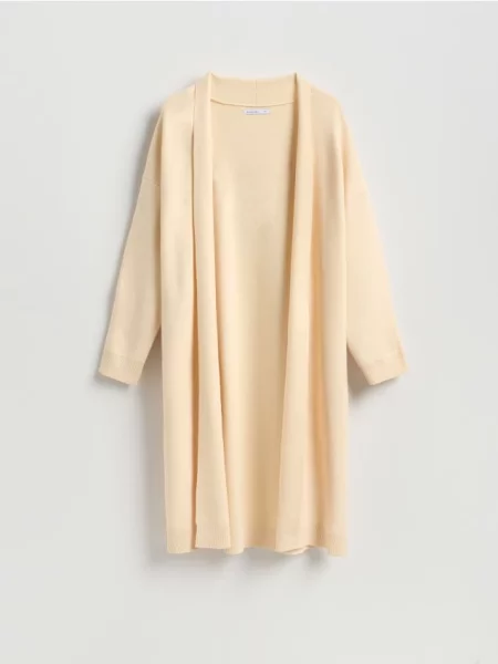 Reserved Cardigan lung cu adaos de nude