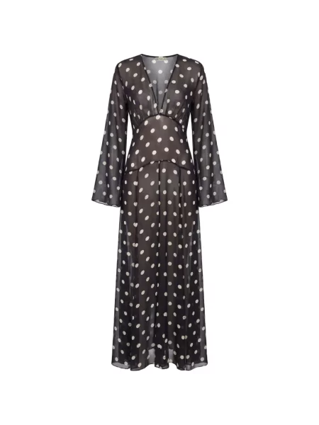 Rochie maxi Nicholas cu decolteu în V negru