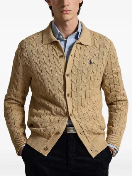 Satenske rukavice Polo Ralph Lauren s vezom s vezicama smeđa