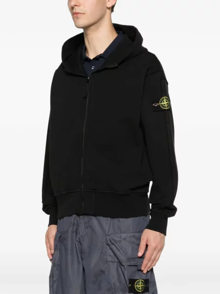 Majica s kapuljačom Stone Island kamenje crna