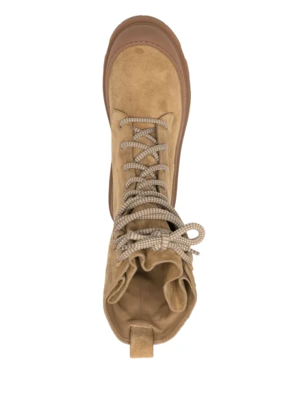 Botine Moncler cu șireturi din piele de căprioară