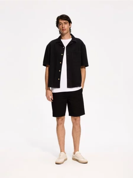 Reserved Jeansowa koszula comfort fit czarny