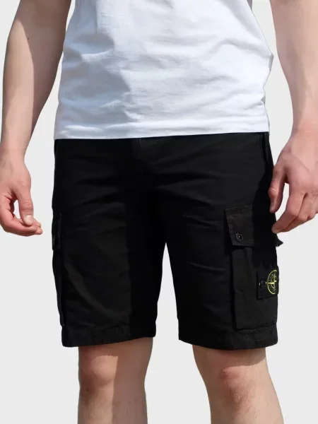 Шорти Stone Island з камінням чорні