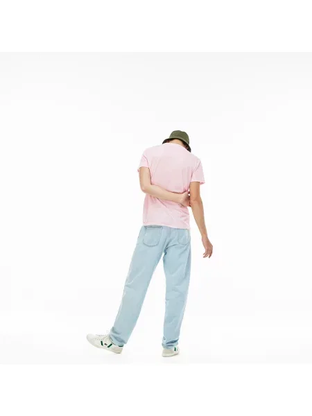 Lacoste Dżersejowy T-Shirt Z Okrągłym Dekoltem Z Bawełny Pima różowa
