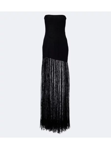 Rochie Retrofete din dantelă fără bretele negru