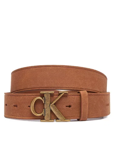 Calvin Klein Diržas Ck Buckle Suede Fixed ruda