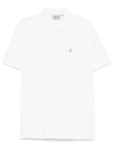 Polo Carhartt Wip cu broderie alb