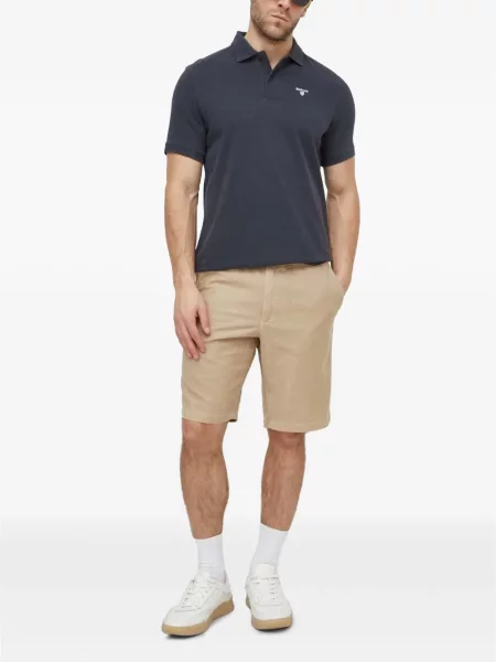 Tricou polo Barbour cu autograf gri