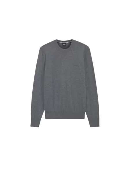 Lniany sweter Boss szary