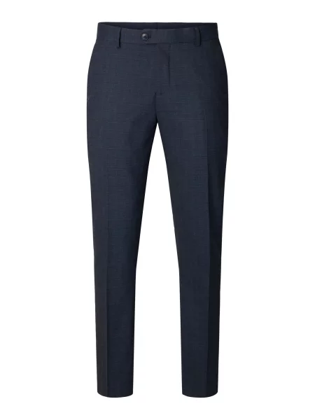 SELECTED Pantaloni cu dungă SLMNEIL închis albastru
