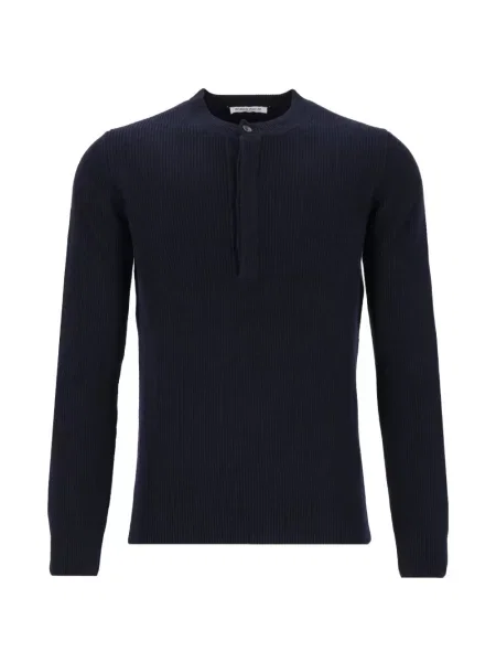 Pulover Al Duca D’aosta 1902 cu guler henley albastru