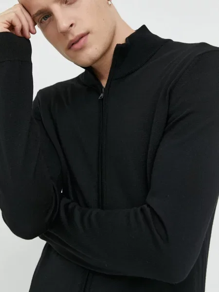 Вълнена жилетка HUGO San Jorge-M черно