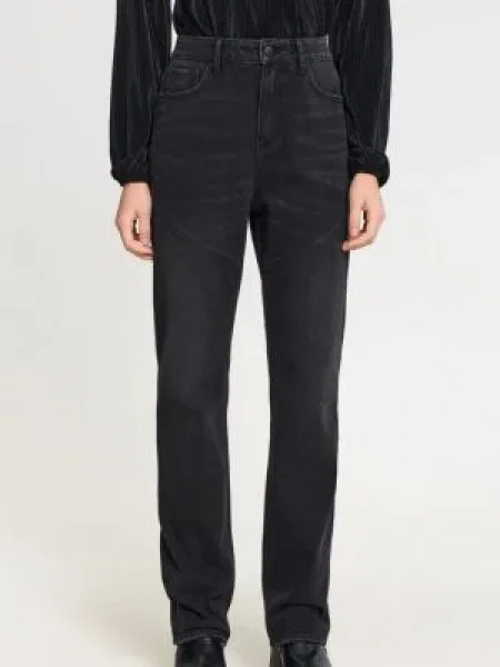 Sinsay Džíny high waist straight černá