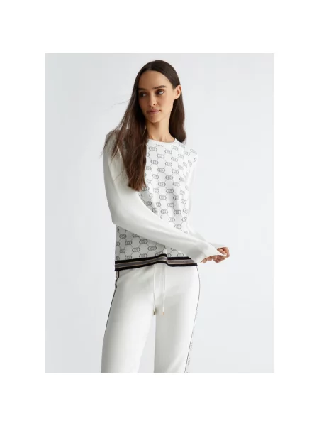 Sweter Liu Jo Sport z logo biały