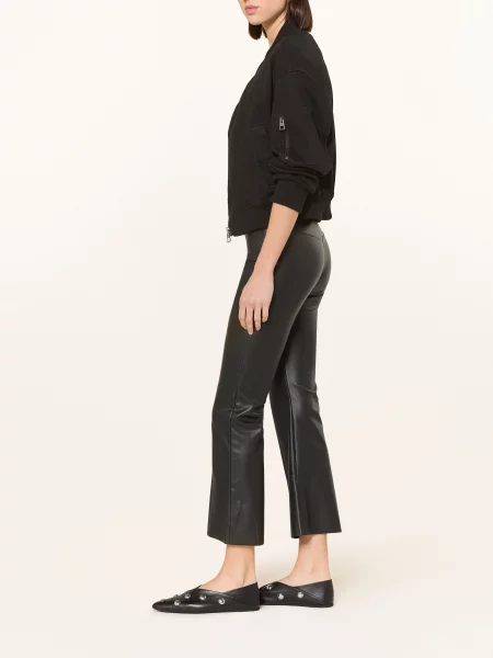 Wolford Kalhoty Jenna V Koženém Vzhledu černá