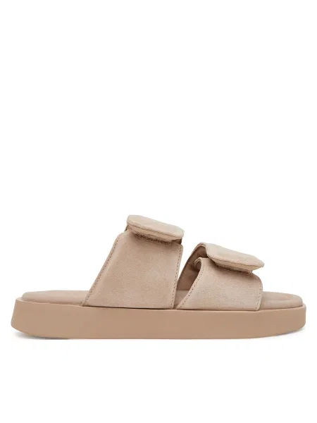 Inuikii Šľapky Classic Suede Velcro béžová
