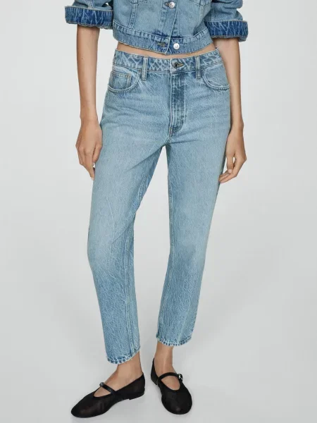 MANGO Джинси мом синій