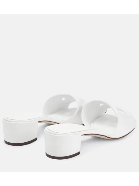 Papuci tip mules Dolce&gabbana din piele alb