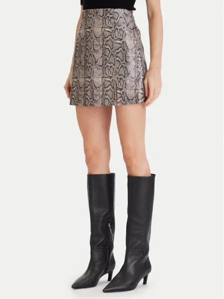 Vero Moda Fustă din imitație de piele Nelly bej