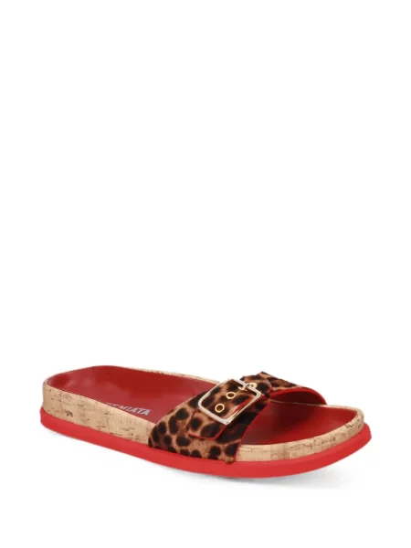 Sandale Premiata cu imagine cu model leopard cu cataramă maro