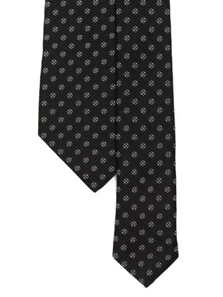 Cravată Boss de mătase cu imprimeu geometric negru