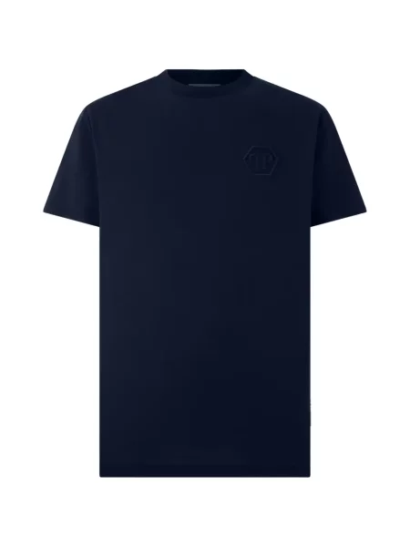 Tricou Philipp Plein cu broderie albastru