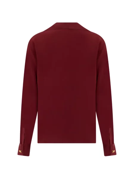 Lung tricou polo Max Mara de mătase roșu
